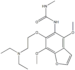 1-[4,7-Dimethoxy-6-[2-(diethylamino)ethoxy]benzofuran-5-yl]-3-methylurea 结构式