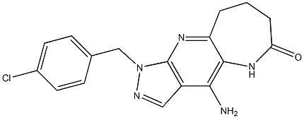 4-Amino-1-(4-chlorobenzyl)-5,7,8,9-tetrahydro-1,2,5,10-tetraazacyclohept[f]inden-6(1H)-one 结构式