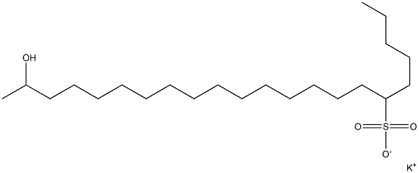 21-Hydroxydocosane-6-sulfonic acid potassium salt 结构式