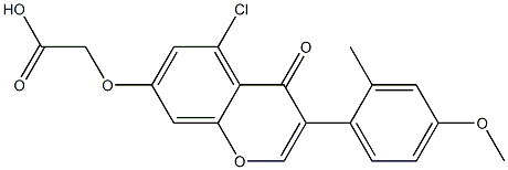 [(5-Chloro-3-(4-methoxy-2-methylphenyl)-4-oxo-4H-1-benzopyran-7-yl)oxy]acetic acid 结构式