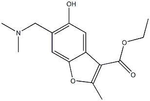 6-(Dimethylaminomethyl)-5-hydroxy-2-methyl-3-benzofurancarboxylic acid ethyl ester 结构式