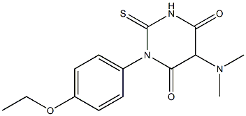 5-(Dimethylamino)-1-(p-ethoxyphenyl)-2-thioxo-2,3-dihydropyrimidine-4,6(1H,5H)-dione 结构式