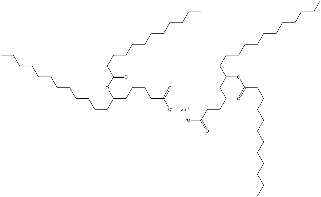 Bis(6-dodecanoyloxyoctadecanoic acid)zinc salt 结构式