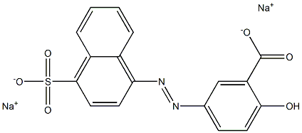 5-[(4-Sulfo-1-naphtyl)azo]-2-hydroxybenzoic acid disodium salt 结构式