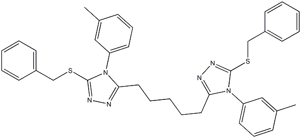 5,5'-(1,5-Pentanediyl)bis[4-(3-methylphenyl)-3-benzylthio-4H-1,2,4-triazole] 结构式