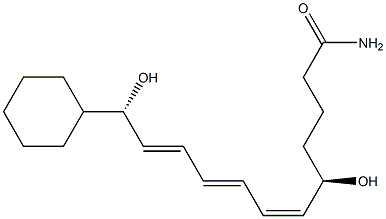 (5R,6Z,8E,10E,12S)-5,12-Dihydroxy-12-cyclohexyl-6,8,10-dodecatrienamide 结构式