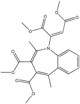 2-[2,5-Dimethyl-3,4-bis(methoxycarbonyl)-1H-1-benzazepin-1-yl]maleic acid dimethyl ester 结构式