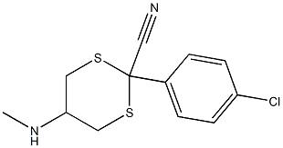 2-(4-Chlorophenyl)-5-(methylamino)-1,3-dithiane-2-carbonitrile 结构式