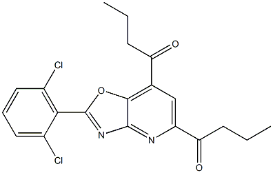 2-(2,6-Dichlorophenyl)-5,7-dibutanoyloxazolo[4,5-b]pyridine 结构式