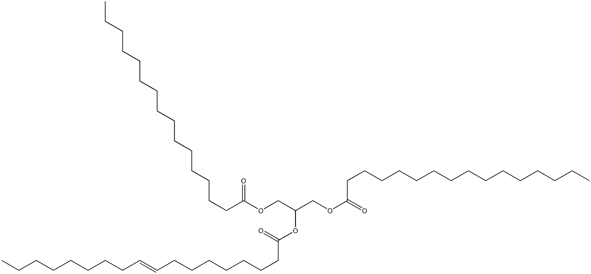 Glycerol 1,3-dipalmitate 2-[(E)-9-octadecenoate] 结构式