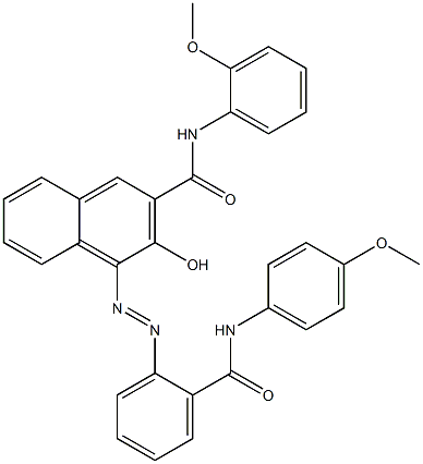 4-[[2-[[(4-Methoxyphenyl)amino]carbonyl]phenyl]azo]-3-hydroxy-N-(2-methoxyphenyl)-2-naphthalenecarboxamide 结构式