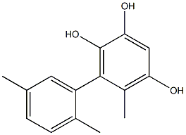 6-(2,5-Dimethylphenyl)-5-methylbenzene-1,2,4-triol 结构式