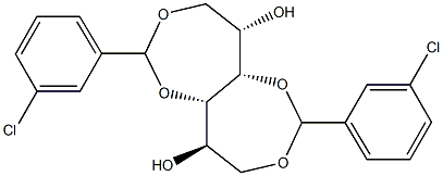 1-O,4-O:3-O,6-O-Bis(3-chlorobenzylidene)-L-glucitol 结构式