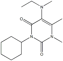 3-Cyclohexyl-1,6-dimethyl-5-(N-ethyl-N-methylamino)uracil 结构式