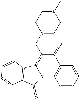 6-[(4-Methylpiperazin-1-yl)methyl]isoindolo[2,1-a]quinoline-5,11(5H)-dione 结构式