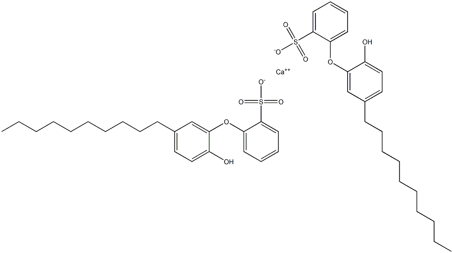 Bis(2'-hydroxy-5'-decyl[oxybisbenzene]-2-sulfonic acid)calcium salt 结构式