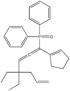 1-(1-Cyclopentenyl)-1-(diphenylphosphinyl)-4,4-diethyl-1,2,6-heptatriene 结构式