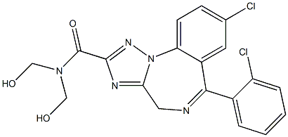 2-Bis(hydroxymethyl)carbamoyl-8-chloro-6-(2-chlorophenyl)-4H-[1,2,4]triazolo[1,5-a][1,4]benzodiazepine 结构式