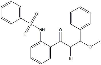 1-[2-(Phenylsulfonylamino)phenyl]-2-bromo-3-methoxy-3-phenylpropan-1-one 结构式