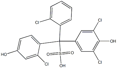 (2-Chlorophenyl)(2-chloro-4-hydroxyphenyl)(3,5-dichloro-4-hydroxyphenyl)methanesulfonic acid 结构式