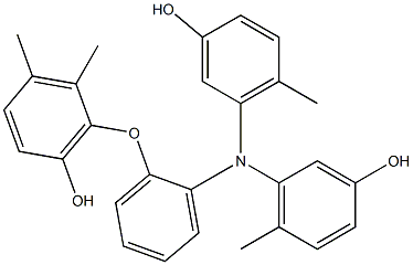 N,N-Bis(3-hydroxy-6-methylphenyl)-2-(6-hydroxy-2,3-dimethylphenoxy)benzenamine 结构式