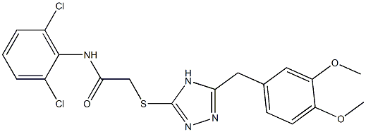 2-[[5-(3,4-Dimethoxybenzyl)-4H-1,2,4-triazol-3-yl]thio]-2',6'-dichloroacetoanilide 结构式