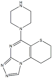 8,9-Dihydro-5-(piperazin-1-yl)-7H-thiopyrano[2,3-e][1,2,4]triazolo[4,3-a]pyrimidine 结构式