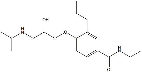 1-[4-[Ethylcarbamoyl]-2-propylphenoxy]-3-[isopropylamino]-2-propanol 结构式