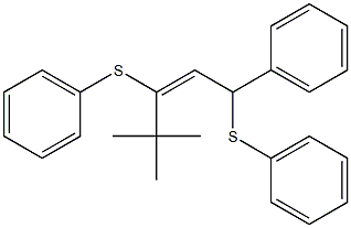 (E)-3,5-Bis(phenylthio)-5-phenyl-2,2-dimethyl-3-pentene 结构式