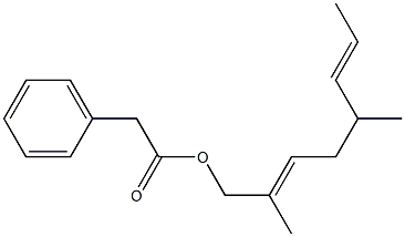 Phenylacetic acid 2,5-dimethyl-2,6-octadienyl ester 结构式