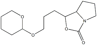 4-[3-(Tetrahydro-2H-pyran-2-yloxy)propyl]-1-aza-3-oxabicyclo[3.3.0]octan-2-one 结构式