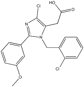 4-Chloro-1-(2-chlorobenzyl)-2-(3-methoxyphenyl)-1H-imidazole-5-acetic acid 结构式