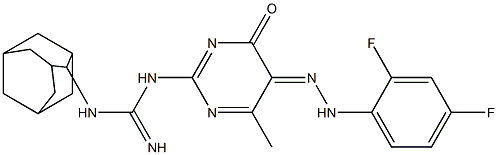2-[3-(2-Adamantyl)guanidino]-5-[2-(2,4-difluorophenyl)hydrazono]-6-methylpyrimidine-4(5H)-one 结构式