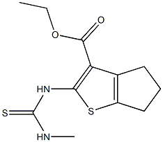 2-(3-Methylthioureido)-5,6-dihydro-4H-cyclopenta[b]thiophene-3-carboxylic acid ethyl ester 结构式