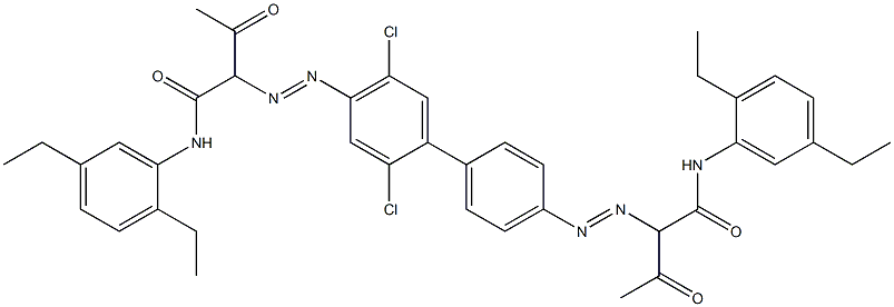 4,4'-Bis[[1-(2,5-diethylphenylamino)-1,3-dioxobutan-2-yl]azo]-2,5-dichloro-1,1'-biphenyl 结构式
