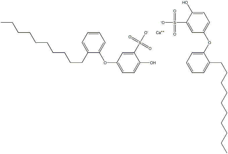 Bis(4-hydroxy-2'-decyl[oxybisbenzene]-3-sulfonic acid)calcium salt 结构式