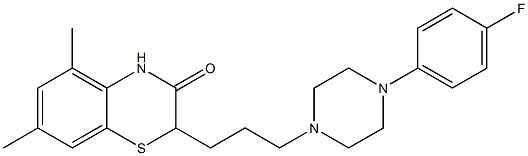 2-[3-[4-(4-Fluorophenyl)piperazin-1-yl]propyl]-5,7-dimethyl-2H-1,4-benzothiazin-3(4H)-one 结构式