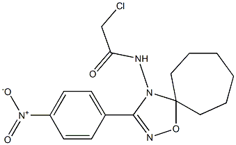 2-Chloro-N-[3-(4-nitrophenyl)-5,5-hexamethylene-1,2,4-oxadiazol-4(5H)-yl]acetamide 结构式