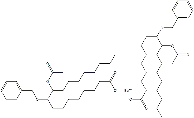 Bis(9-benzyloxy-10-acetyloxystearic acid)barium salt 结构式