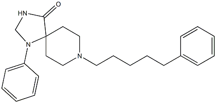 1-Phenyl-8-(5-phenylpentyl)-1,3,8-triazaspiro[4.5]decan-4-one 结构式