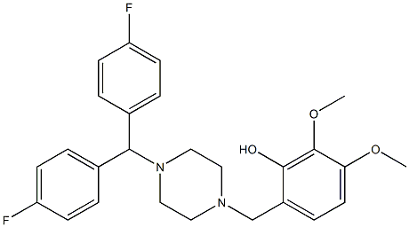 1-[Bis(4-fluorophenyl)methyl]-4-(2-hydroxy-3,4-dimethoxybenzyl)piperazine 结构式