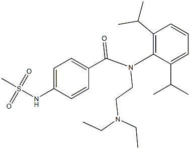 N-(2,6-Diisopropylphenyl)-N-[2-(diethylamino)ethyl]-4-[(methylsulfonyl)amino]benzamide 结构式