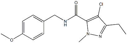 4-Chloro-5-ethyl-2-methyl-N-[4-methoxybenzyl]-2H-pyrazole-3-carboxamide 结构式