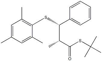 (1R,2S)-2-(2,4,6-Trimethylphenylthio)-1-methyl-2-phenylethane-1-thiocarboxylic acid S-tert-butyl ester 结构式