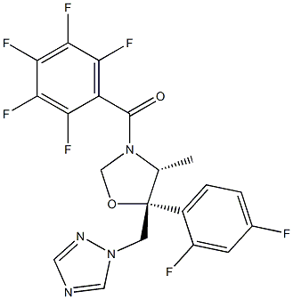 (4R,5R)-5-(2,4-Difluorophenyl)-4-methyl-3-(2,3,4,5,6-pentafluorobenzoyl)-5-[(1H-1,2,4-triazol-1-yl)methyl]oxazolidine 结构式