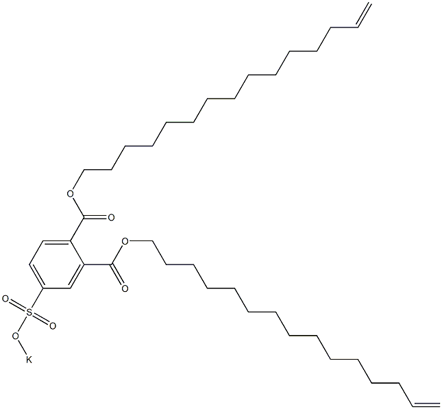 4-(Potassiosulfo)phthalic acid di(14-pentadecenyl) ester 结构式