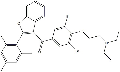 3,5-Dibromo-4-[2-(diethylamino)ethoxy]phenyl 2-(2,4,6-trimethylphenyl)-3-benzofuranyl ketone 结构式
