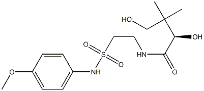 [R,(+)]-2,4-Dihydroxy-N-[2-[(p-methoxyphenyl)sulfamoyl]ethyl]-3,3-dimethylbutyramide 结构式