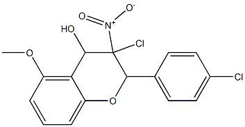 3-Chloro-3,4-dihydro-4-hydroxy-3-nitro-2-(4-chlorophenyl)-5-methoxy-2H-1-benzopyran 结构式