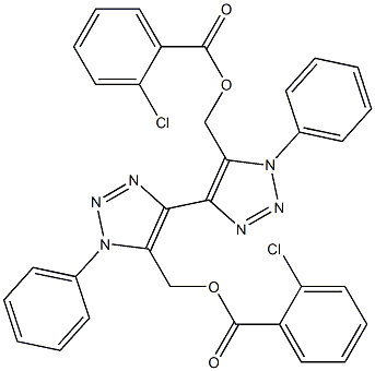 1,1'-Diphenyl-5,5'-bis[(2-chlorobenzoyloxy)methyl]-4,4'-bi(1H-1,2,3-triazole) 结构式